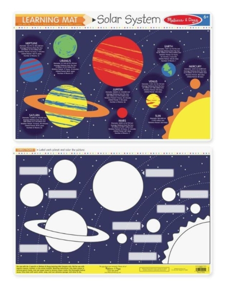 Melissa & Doug Double-Sided Solar System Write-A-Mat