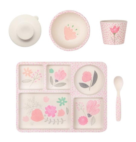 Love Mae Bamboo Dinner Set Flower Garden