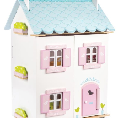 Le Toy Van Daisylane Blue Bird Cottage Doll House with Furniture