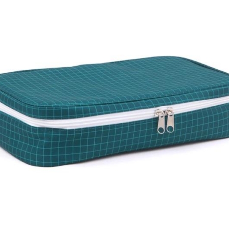 Love Mae Cooler Lunch Bag with Ice Brick - Blue Grid