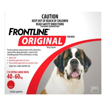 Frontline Original For Extra Large 40-60 Kg (Red) 8 Pipettes