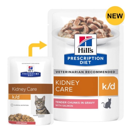 Hill's Prescription Diet K/D Kidney Care Salmon Cat Wet Pouch 85gmx12 1 Pack