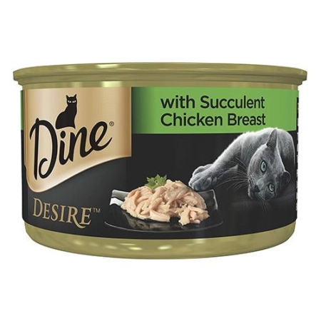 Dine Desire Wet Cat Food With Succulent Chicken Breast 85 Gms  24 Cans