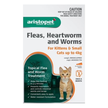 Aristopet Spot-On Treatment Kitten/Cat Upto 4 Kg 6 Pack