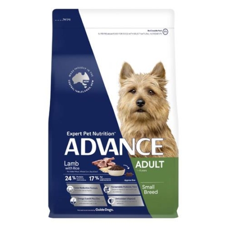 Advance Adult Small Breed Dry Dog Food Lamb With Rice  8 Kg