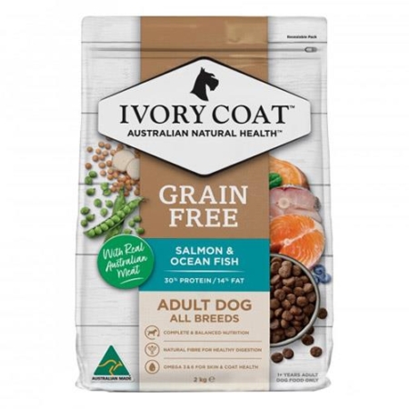 Ivory Coat Grain Free Adult Dog Dry Food Ocean Fish And Salmon 2 Kg