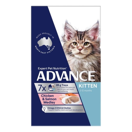 Advance Chicken & Salmon Kitten Canned Wet Food 85 Gm 7 Cans