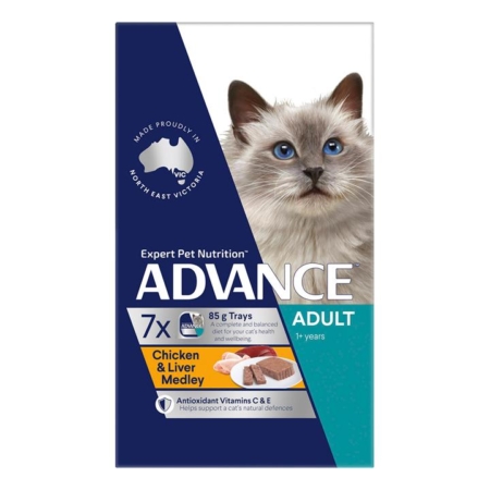 Advance Chicken & Liver Medley Adult Cat Canned Wet Food 85 Gm 7 Cans