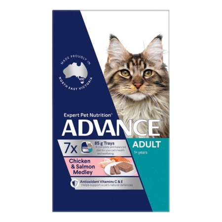 Advance Chicken & Salmon Medley Adult Cat Canned Wet Food 85 Gm 7 Cans