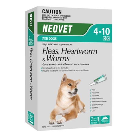 Neovet Flea And Worming For Medium Dogs 4 To 10kg Aqua 3 Pack