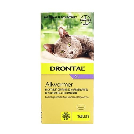 Drontal Wormers For Small Cats 4kg 48 Tablet