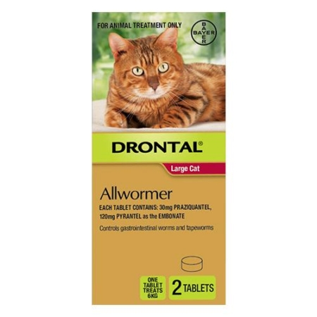 Drontal Wormers For Large Cats 6kg 48 Tablet