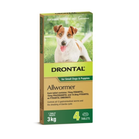 Drontal Wormers Tabs For Dogs 3kg (Green) 50 Tablet