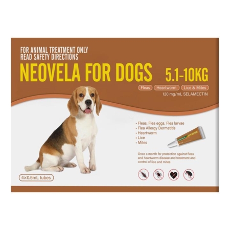 Neovela (Selamectin) Flea And Worming For Dogs 5 - 10 Kg Brown 12 Pack