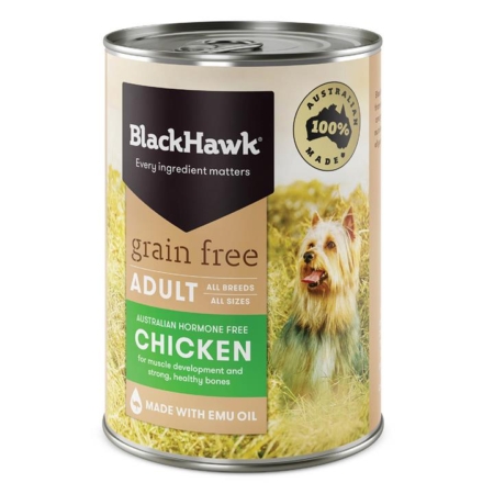 Black Hawk Grain Free Chicken Adult Dog Canned Wet Food 400 Gm 12 Cans