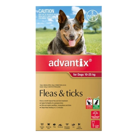 Advantix For Large Dogs 10 To 25kg (Red) 3 Pack