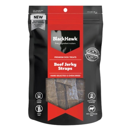 Black Hawk Dog Beef Jerky Straps  100 Gm