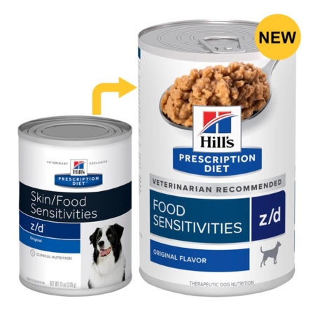 Hill's Prescription Diet Z/D Skin/Food Sensitivities Original Flavour Canned Wet Dog Food 370 Gm 12 Cans