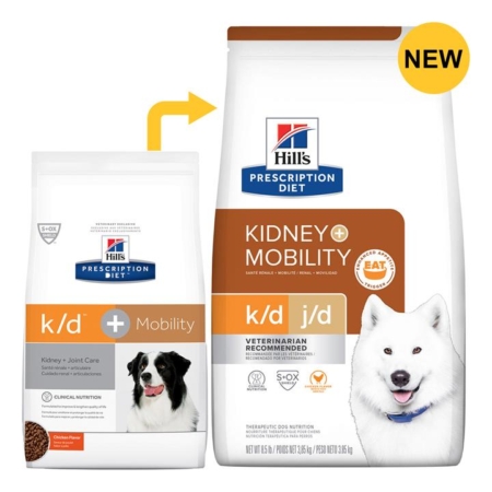 Hill's Prescription Diet K/D Kidney + J/D Mobility Care Chicken Flavour Dry Dog Food  8.48 Kg