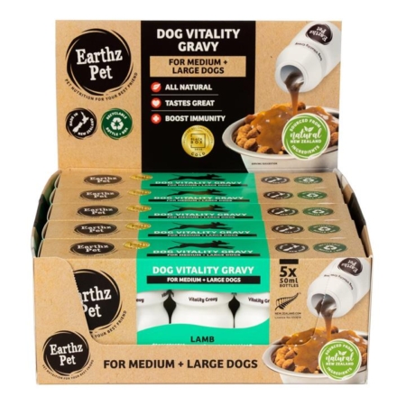 Earthz Pet Free Range Lamb Vitality Gravy For Medium And Large Breeds 50ml 5 * 5 Pack