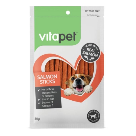 Vitapet Salmon Sticks 80g  1 Pack