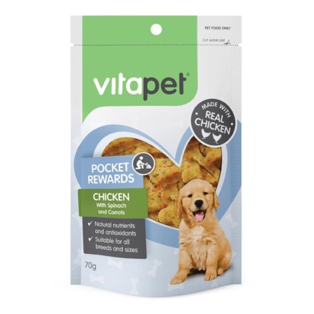 Vitapet Trainers Chicken & Vegetable Bone Dog Treats 70g  1 Pack