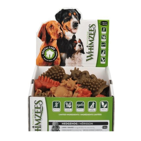 Whimzees Hedgehog Dental Bulk Box Dog Treats Large 30 Pack