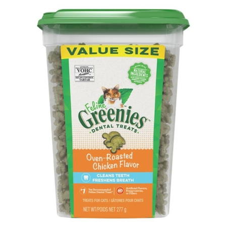 Greenies Feline Roasted Chicken Flavour Dental Treats For Cats 277 Gm 1 Pack