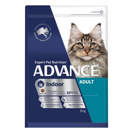 Advance Indoor Chicken With Rice Adult Cat Dry Food  6 Kg