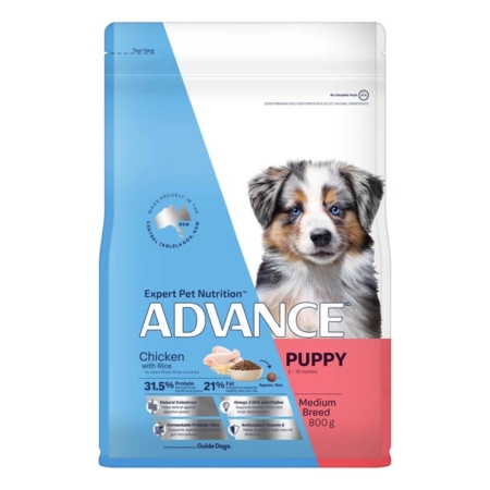 Advance Puppy Medium Breed Dog Dry Food (Chicken & Rice) 800 Gm