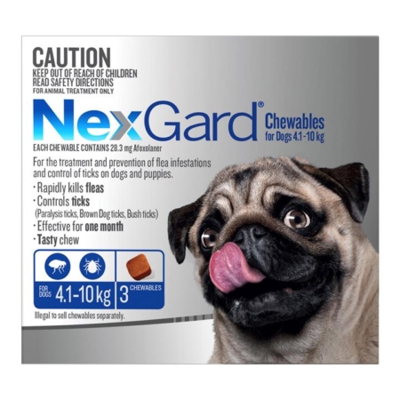 Nexgard Chewables For Small Dogs (4.1 - 10 Kg) Blue 6 Chews