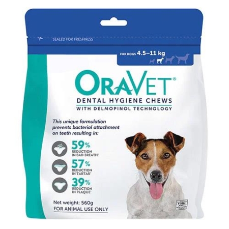 Oravet Dental Chews For Small Dogs 4.5-11 Kg (Blue) 28 Chews