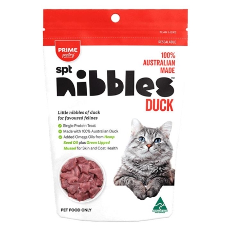 Prime Pantry Nibbles Spt Single Protein Duck Treats For Cats 40 Gm  1 Pack