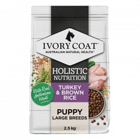 Ivory Coat Holistic Nutrition Large Breed Puppy Dry Food Turkey And Brown Rice  15 Kg