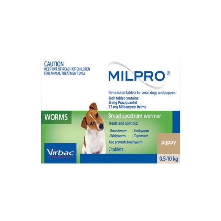 Milpro Allwormer For Dogs 0.5 - 5 Kg 2 Tablet