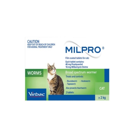 Milpro Allwormer For Cats Over 2 Kg 2 Tablet