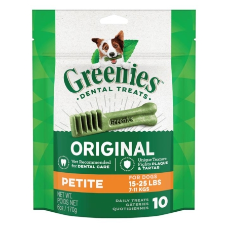 Greenies Original Dental Treats For Dogs - Petite (7-11 Kg)  170 Gm