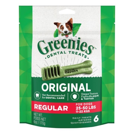 Greenies Original Dental Treats For Dogs - Regular (11-22 Kg)  170 Gm