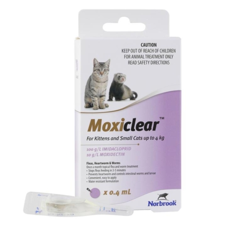 Moxiclear For Kittens And Small Cats Up To 4 Kg (Purple) 3 Pack