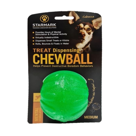 Starmark Treat Dispensing Chew Ball Toy (Medium) 1 Pack