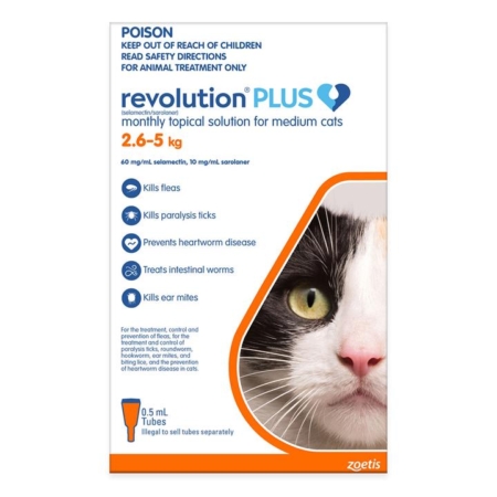 Revolution Plus For Medium Cats 2.5 - 5kg (Orange) 6 Pack