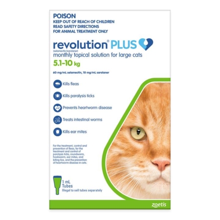 Revolution Plus For Large Cats 5 - 10kg (Green) 6 Pack