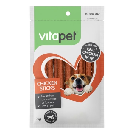 Vitapet Chicken Sticks Dog Treats 100gm 1 Pack