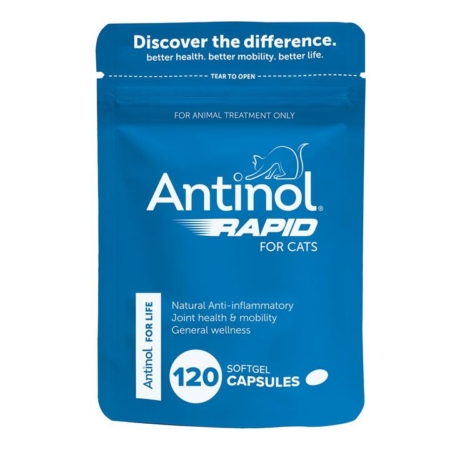 Antinol Rapid Natural Anti Inflammatory Joint & Mobility Capsules For Cats  120 Capsule