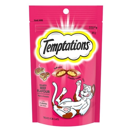 Temptations Hearty Beef Cat Treats 85gm 2 Packs
