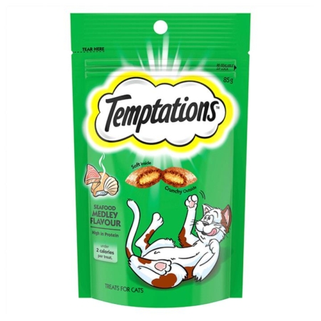 Temptations Seafood Medley Cat Treats 85gm 2 Packs