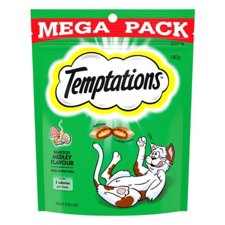 Temptations Seafood Medley Cat Treats 180gm 2 Packs