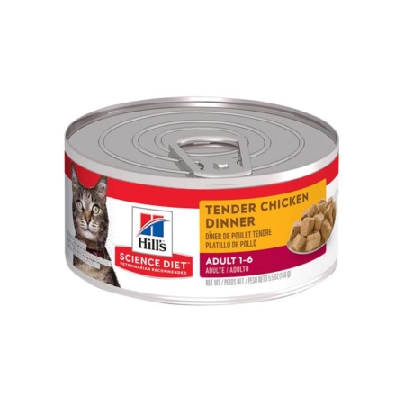 Hill's Science Diet Adult Tender Chicken Dinner Canned Wet Cat Food 156 Gm 24 Cans