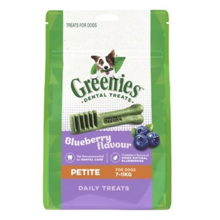 Greenies Blueberry Dental Treats For Dogs - Petite (7-11 Kg) For Dogs 340g 1 Pack