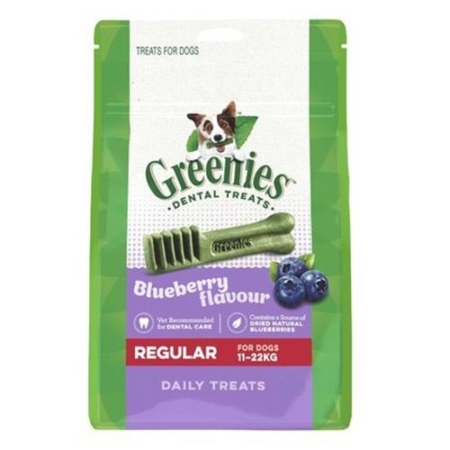 Greenies Blueberry Dental Treats For Dogs - Regular (11-22 Kg) For Dogs 340g 1 Pack